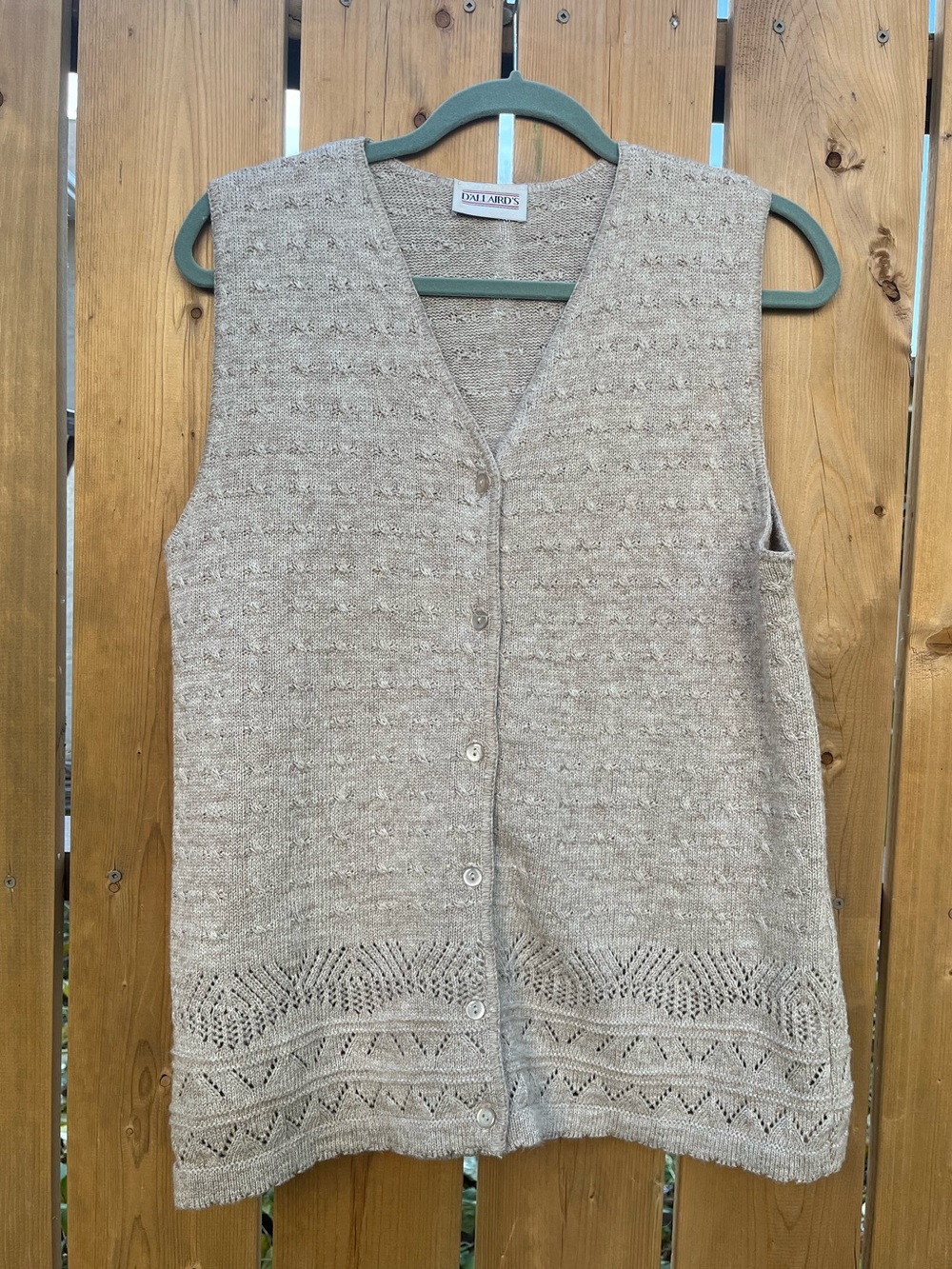 Boho Knit Button-Front Sleeveless Top Button-Up Cardigan Vest Grandpacore